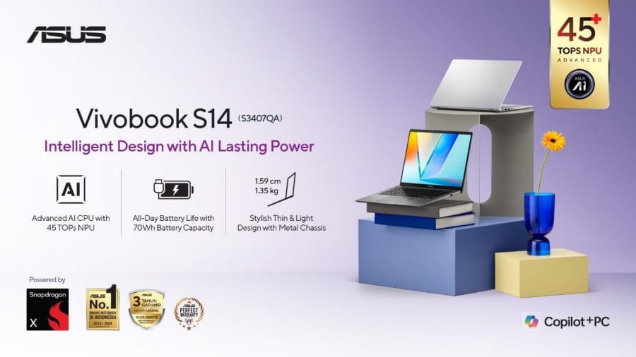 ASUS Vivobook S14 (S3407QA), Rekomendasi Laptop Untuk Kerja, Hemat Baterai