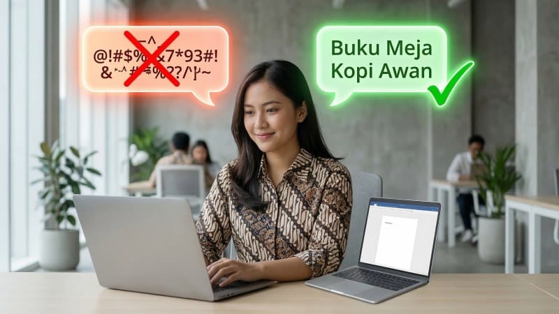 wanita Indonesia yang lega menemukan cara membuat password kuat menggunakan konsep passphrase panjang
