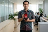 Pria Indonesia memberikan peringatan waspada terhadap modus penipuan WA Floq palsu