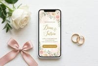 Tampilan undangan pernikahan digital pada layar smartphone Android